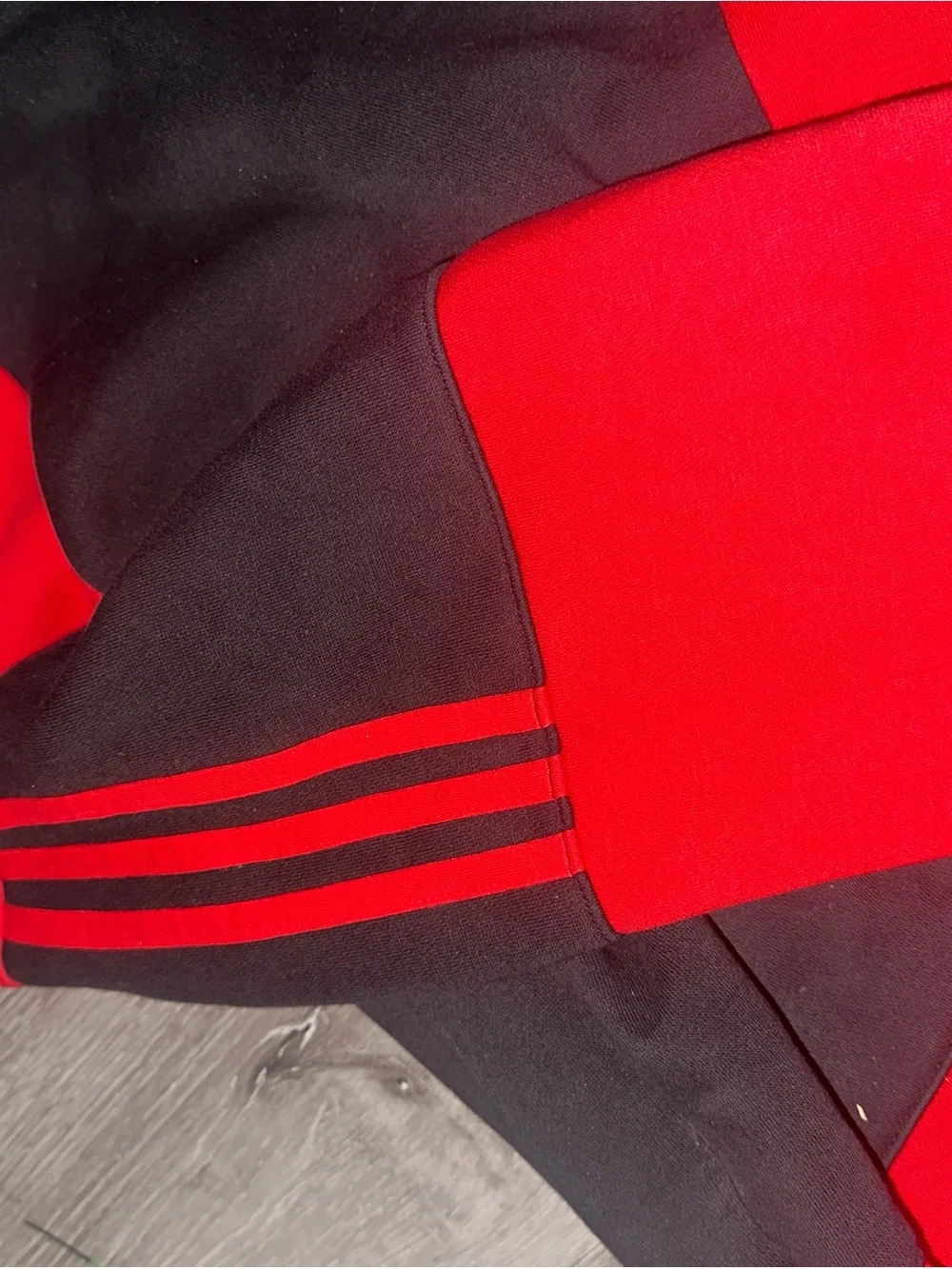 adidas Black and Red Logo Pullover Hoodie